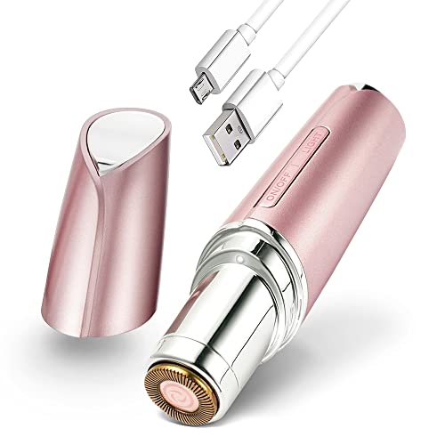 Yoove Rose Pink Rechargeable Facial Hair Remover for Women - Waterproof & Painless Peach Fuzz Removal