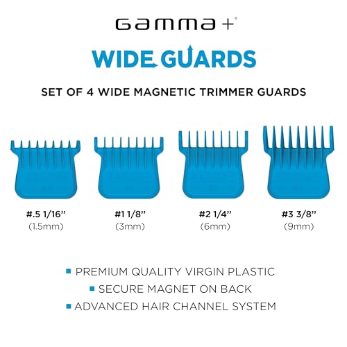 GAMMA+ Wide Magnetic Hair Trimmer Guards for and StyleCraft Blades