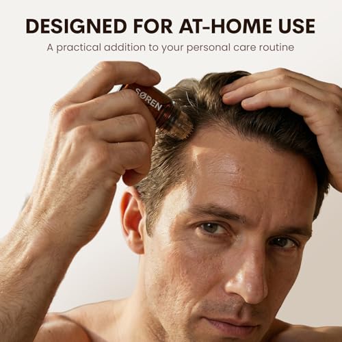 S¨ªREN Micro Infusion Hair Renewal System by SOREN ? Saw Palmetto & Peptide Scalp Treatment Kit | Supports Fuller, Thicker-Looking Hair | Gold Microinfuse Applicator | 3 Month Supply