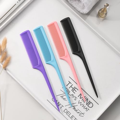 4-Piece Rat Tail Comb Set - Anti-Static Hair Styling Tools