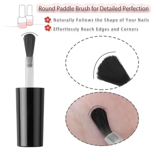 6PCS Refillable Nail Polish Bottles with Brush & Funnel - 15ML