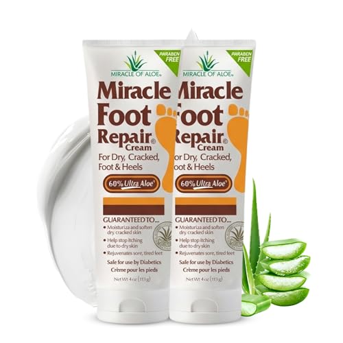 Miracle Foot Repair Cream, 4 Oz (Pack of 2) for Dry Cracked Feet