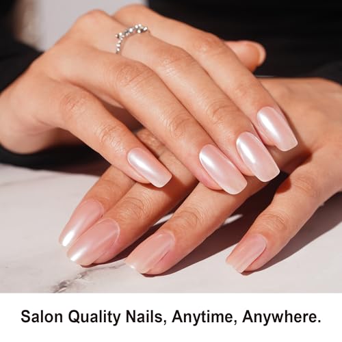DANNI & TONI Semi-Cured Gel Nail Strips - Pearl Nude Mirror Gel Wraps