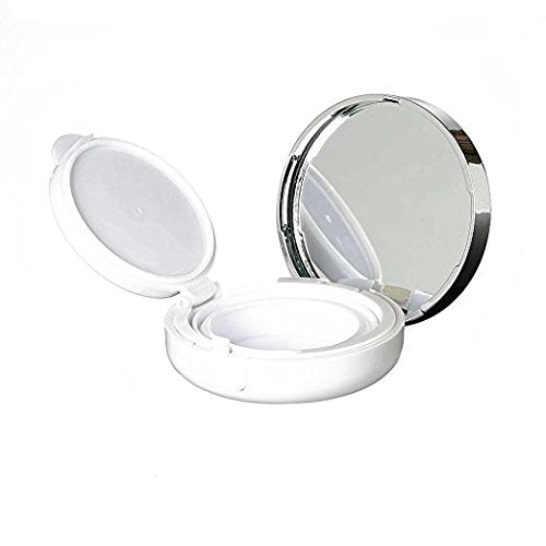 Portable White Air Cushion Puff Box with Mirror & Powder Puff