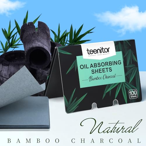 Teenitor Bamboo Charcoal Blotting Paper - 1200 Sheets for Oily Skin