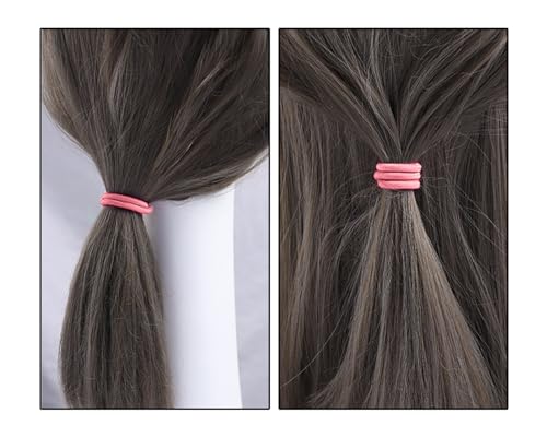 50-Pack Pink Elastic Hair Ties - No Damage Ponytail Holders