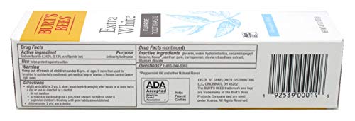 Burt's Bees Extra White Toothpaste, 4.7 oz Mountain Mint (Pack of 2)