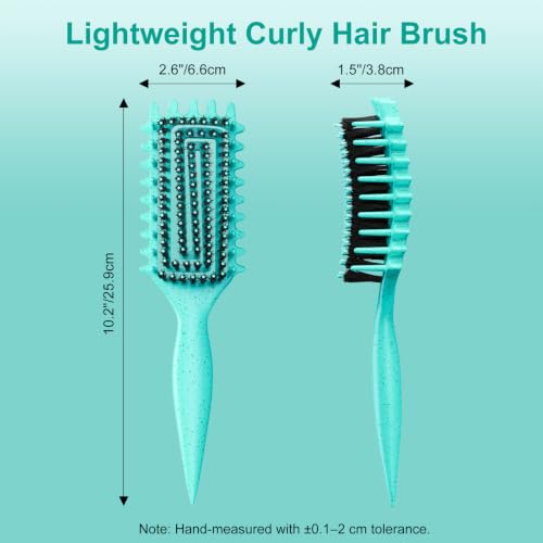 Weldilgit 2-Pack Curl Defining Brush for Wet & Dry Hair - Purple & Green