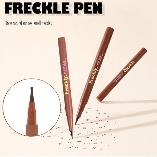 2PCS Freckle Pen Set with Fake Freckles Stamp (Light & Medium) for Natural Makeup