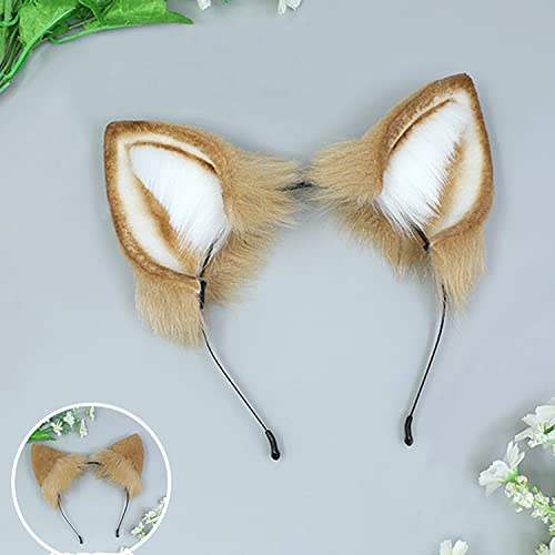 Furry Dog Ear Headband for Anime Cosplay, Halloween and Costume Parties