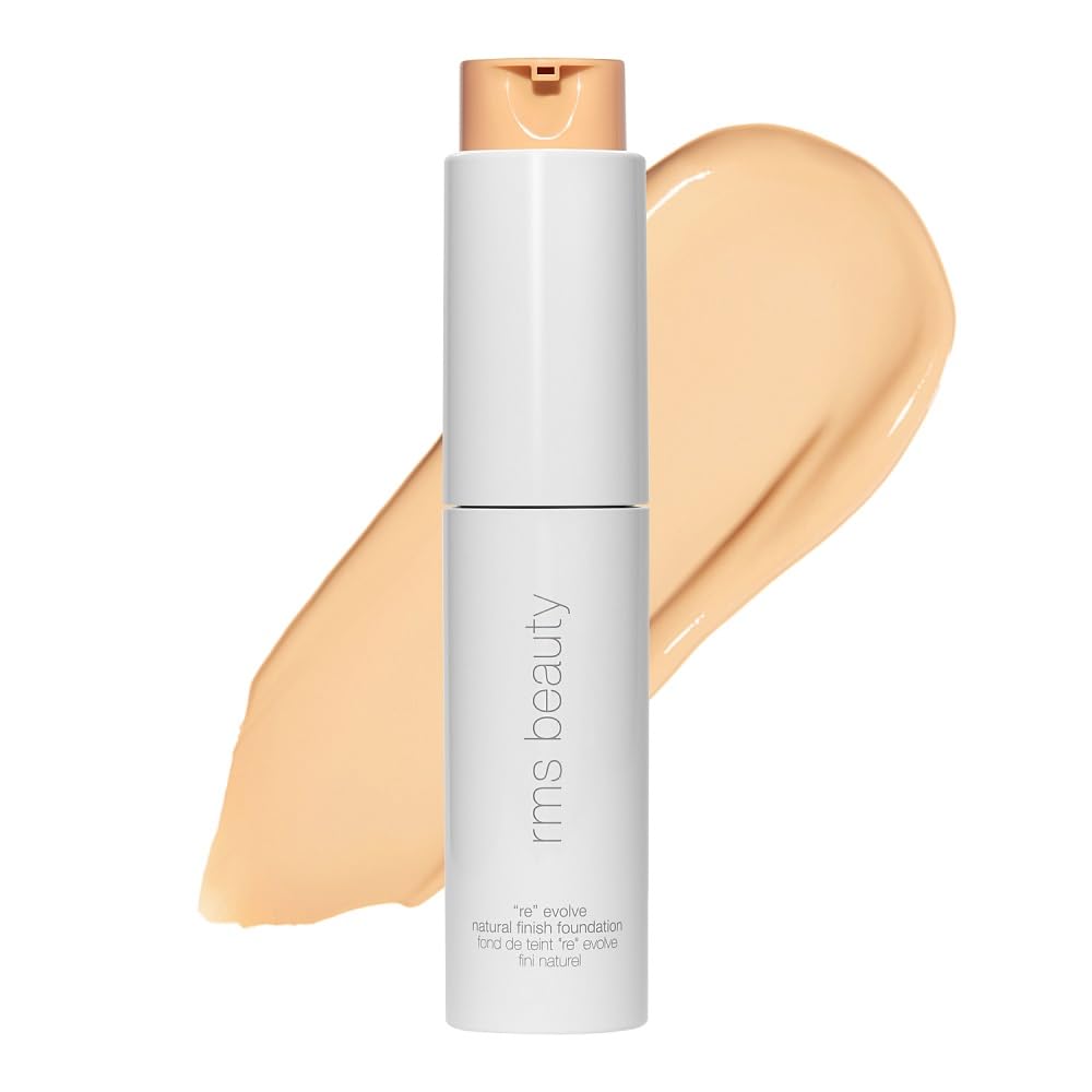 RMS Beauty ReEvolve Liquid Foundation - Silicone-Free Medium Coverage Skin Tint for Mature Skin | Hydrating & Firming - 1oz