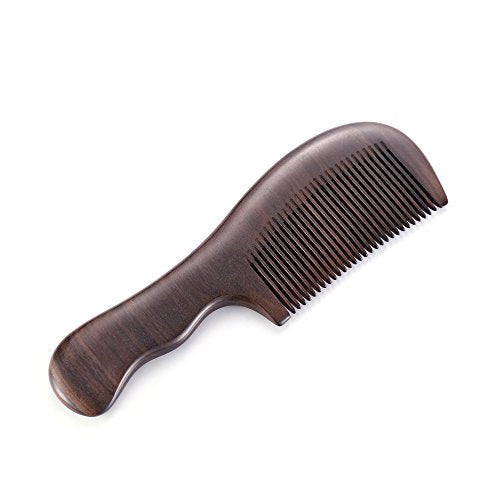 Liasun Handmade Natural Chacate Preto Wood Comb - Anti-Static Fine Tooth