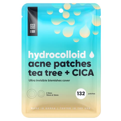 LE GUSHE 132 Dots Korean Pimple Patches - Hydrocolloid Acne Treatment with Tea Tree Oil