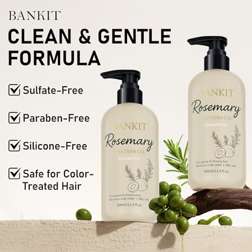 BANKIT Rosemary Batana Shampoo for Thinning Hair with Biotin & Keratin