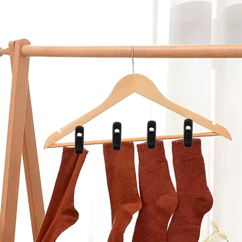 20 Pcs Black Velvet Hangers Clips for Pants, Skirts & Scarves