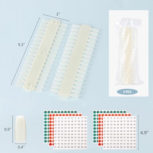 Nail Color Swatch Display Palettes 3 Sets 216 Tips - Clear Nail Tips & Color Testers