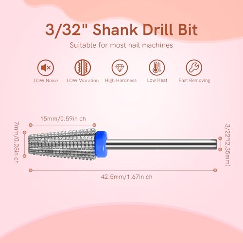 5 in 1 Medium Grit Tungsten Nail Drill Bit for Acrylic & Gel