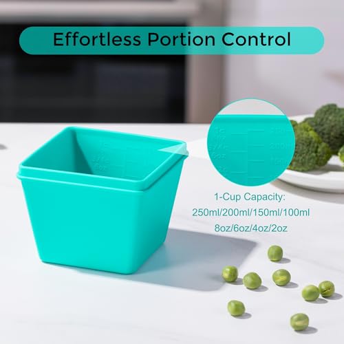 Gemice 1-Cup Silicone Freezer Molds with Lids - 4-Pack Food Storage
