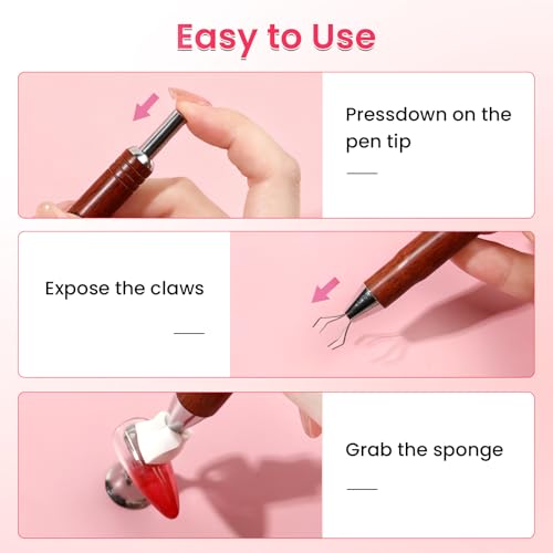 BQAN Brown Nail Sponges for Ombre Nail Art, Upgraded Mini Blending Sponges