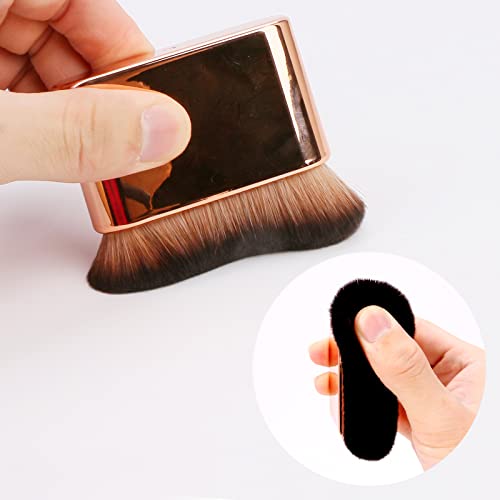 Yoseng Rose Gold Self Tan Brush - Vegan Kabuki for Face & Body, Streak-Free Application