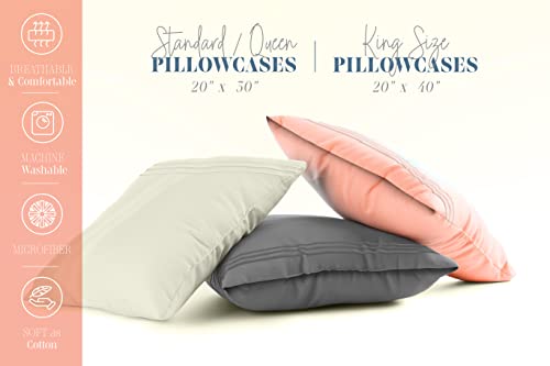 King Size Chocolate Brown Pillowcase Set - 1500 Thread Count Microfiber