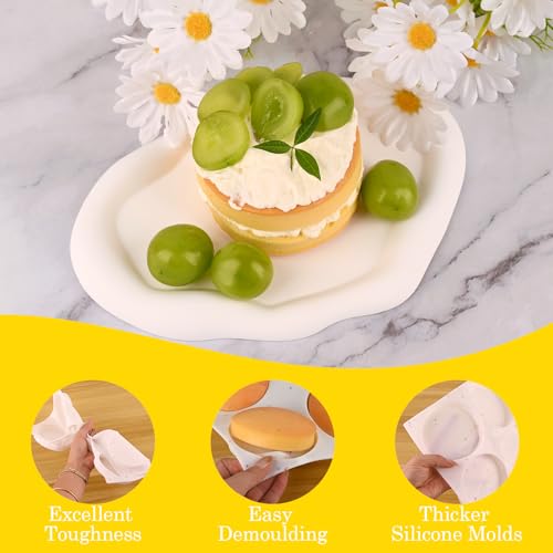 HUAKENER Silicone Muffin Top Pan Set - 3 Pcs Non-Stick Baking Molds