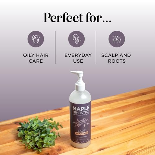 Sage and Rosemary Shampoo - Sulfate Free, 16 Fl Oz for Dry Scalp