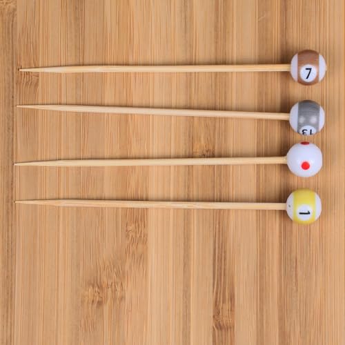 BambooMN 3.9" Billiard Pool Cocktail Appetizer Picks - 100 Pack