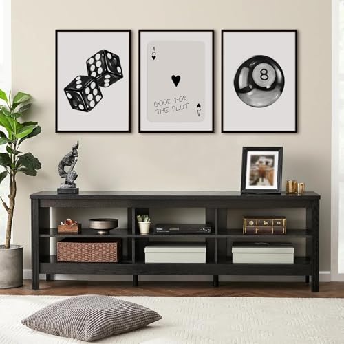 8 Ball Canvas Wall Art Set - Unframed Black & White Prints (12x16 in, 3 pcs)