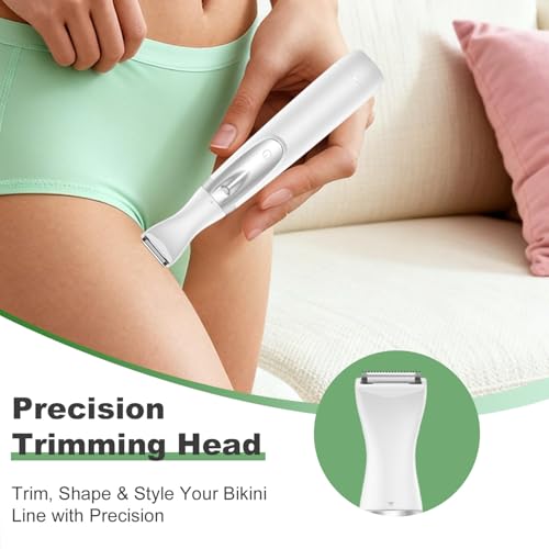 Funstant 2-in-1 Electric Bikini Trimmer for Women, Cordless Pubic Hair Shaver