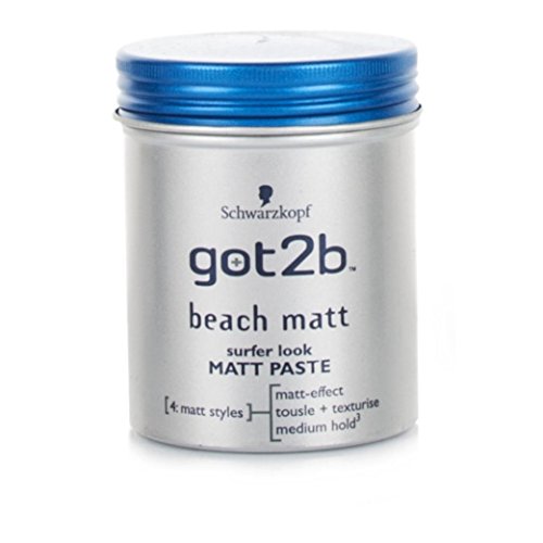 Schwarzkopf Got2b Beach Matt Surfer Look Matt Paste 100ml - Unscented, Medium Hold