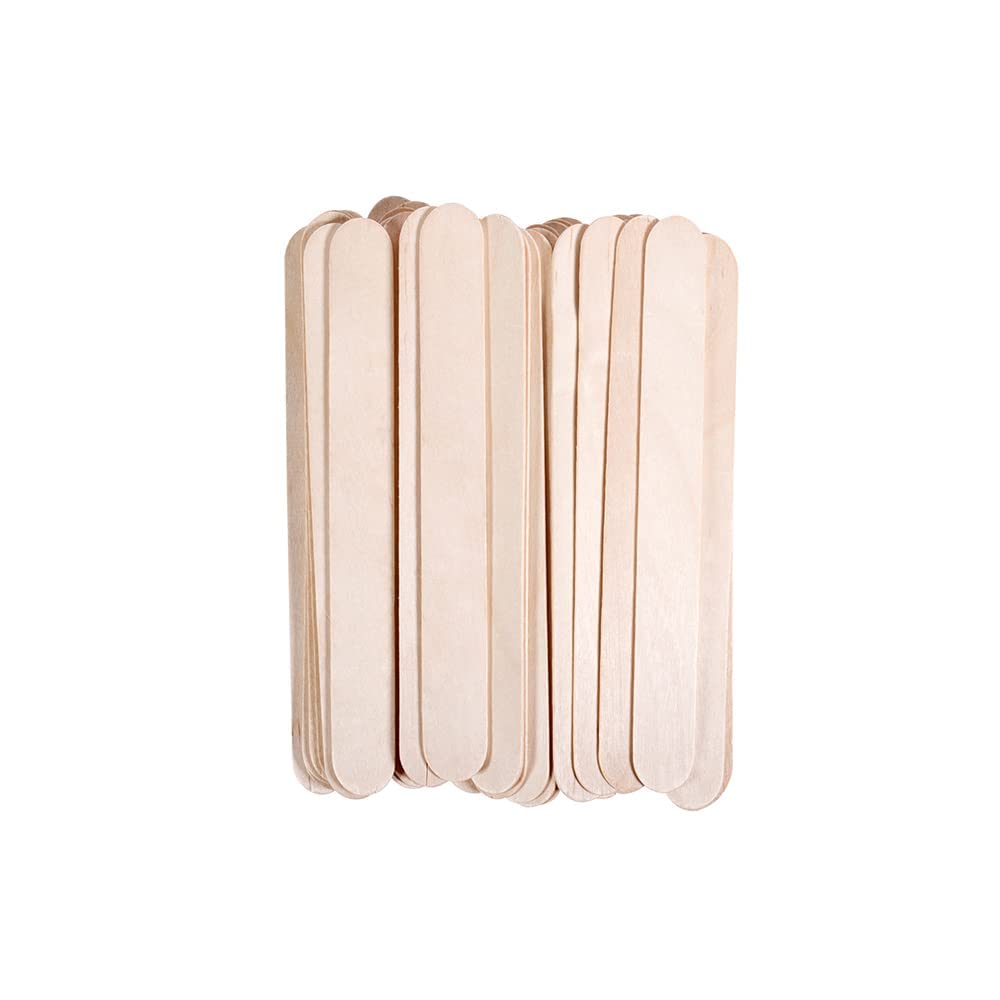 Hair Removal Durable Sticks Popsicle Stick for DIY,Wood Wax Sticks, Wood Waxing Craft Sticks Spatulas Applicators for Hair Removal Eyebrow and Body(Pack of 100)