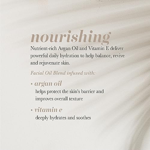 Pearlessence Argan & Vitamin E Facial Oil 1.83 Fl Oz - Nourishing Hydrating Skin Care
