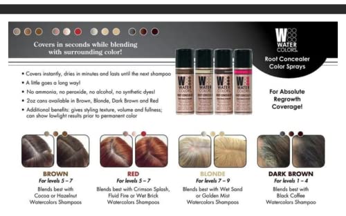 Watercolors Light Brown Root Concealer Hair Color Spray - 2 Fl Oz