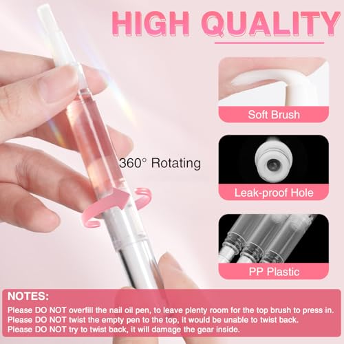 DupakSYS 25 Pack 3ml Empty Nail Oil Pen with Labels for Cuticle & Nail Growth