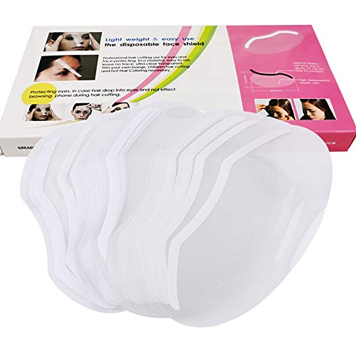 50 Pcs Clear Disposable Face Shields for Haircut, Eyelash & Eyebrow Aftercare
