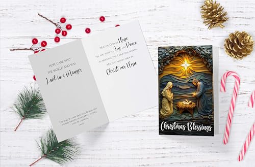 Nativity Blessings Christmas Card Pack of 24 with Envelopes