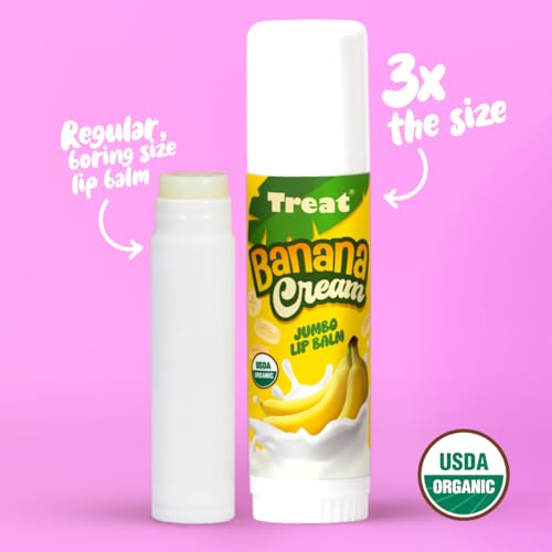 Treat Jumbo Organic Banana Cream Lip Balm for Dry, Chapped Lips