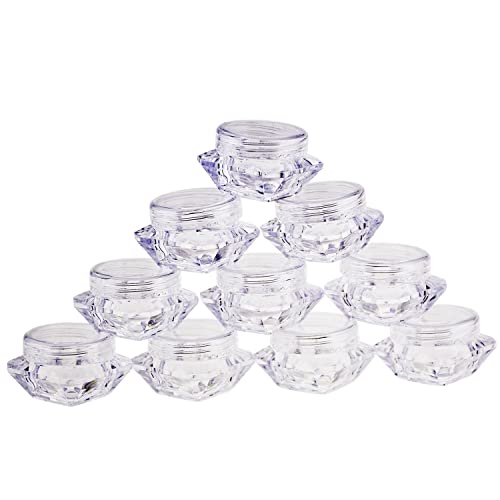 50Pcs 5g Clear Cosmetic Sample Jars - Diamond Plastic Containers (Style A)