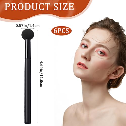 Sliverdew 6 Pcs Black Mushroom Makeup Sponges with Handle - Foundation & Concealer Applicators