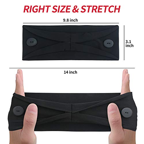 Wide Headband with Buttons for Mask - Elastic Ear Protection