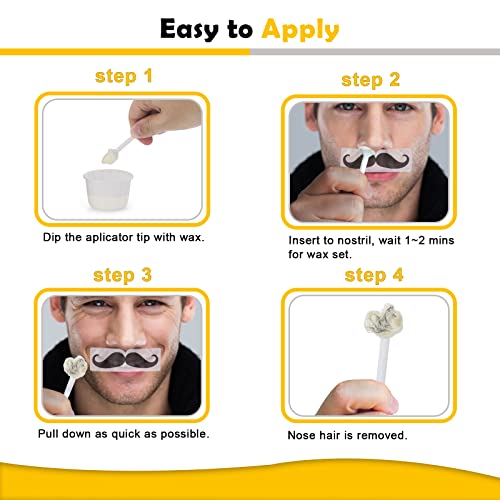 Super Nose Waxing Kit by Charmonic – 120g Natural Ear & Nose Hair Removal with 40 Applicators, Painless & Long-Lasting for Men & Women