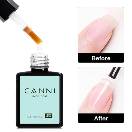 CANNI 9ML Gel Base Coat - UV LED Nail Polish, Strong Adhesion