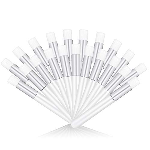 White Eyelash Shampoo Brush Set - 20 Pcs Soft Cosmetic Brushes for Lash Extensions