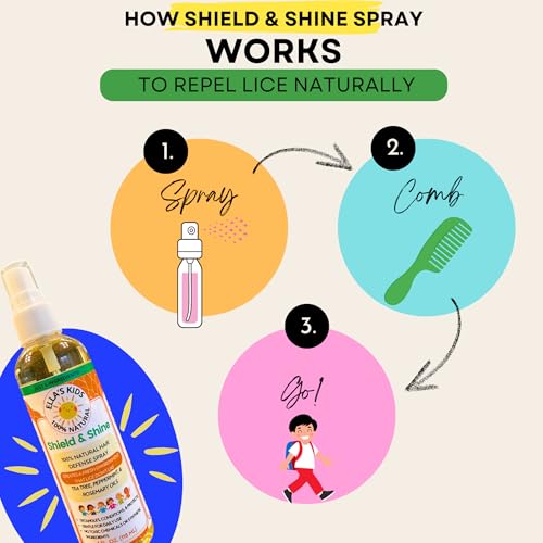 Natural Lice Prevention and Repellent Hair Oil Spray for Kids Hair ? Made with Essential Oils, Detangles and Conditions, Only 5 Oil Ingredients - Tea Tree, Rosemary, and Lavender Oils by Ella¡¯s Kids