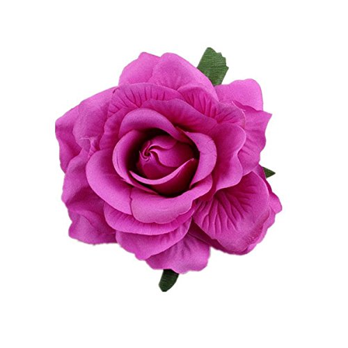 A-Mixed 10 Colors Womens Flower Hair Clips & Brooches for Bridal & Flamenco