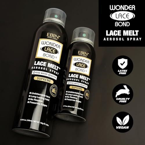 EBIN NEW YORK Wonder Lace Bond Melt Aerosol Spray, Extra Firm Hold, 6.08 Oz