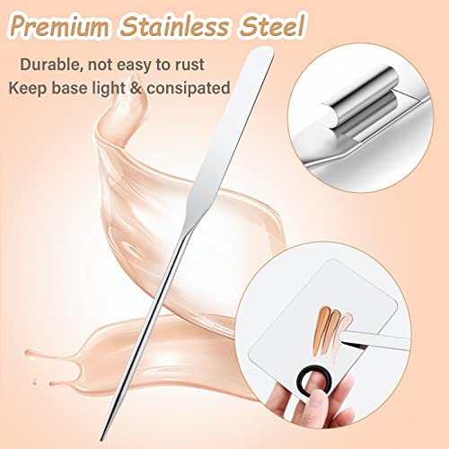 Banugo Korean Makeup Spatula & Palette Set with Leather Cover for Foundation Mixing