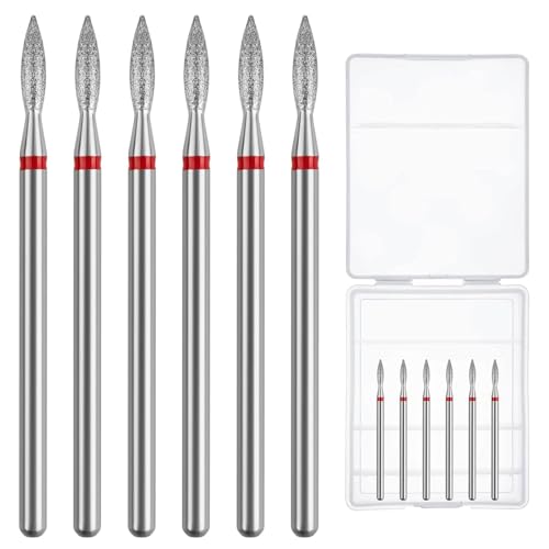 Flame Cuticle Nail Drill Bit Set - 6pcs for Electric Nail Files