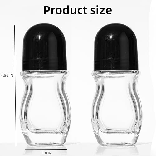 50ml Glass Roller Bottles - 2 Pack for Essential Oils & Perfumes